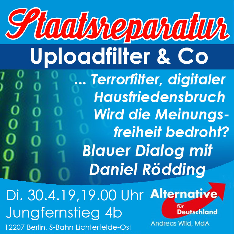 Blauer Dialog mit Daniel Rödding: Uploadfilter